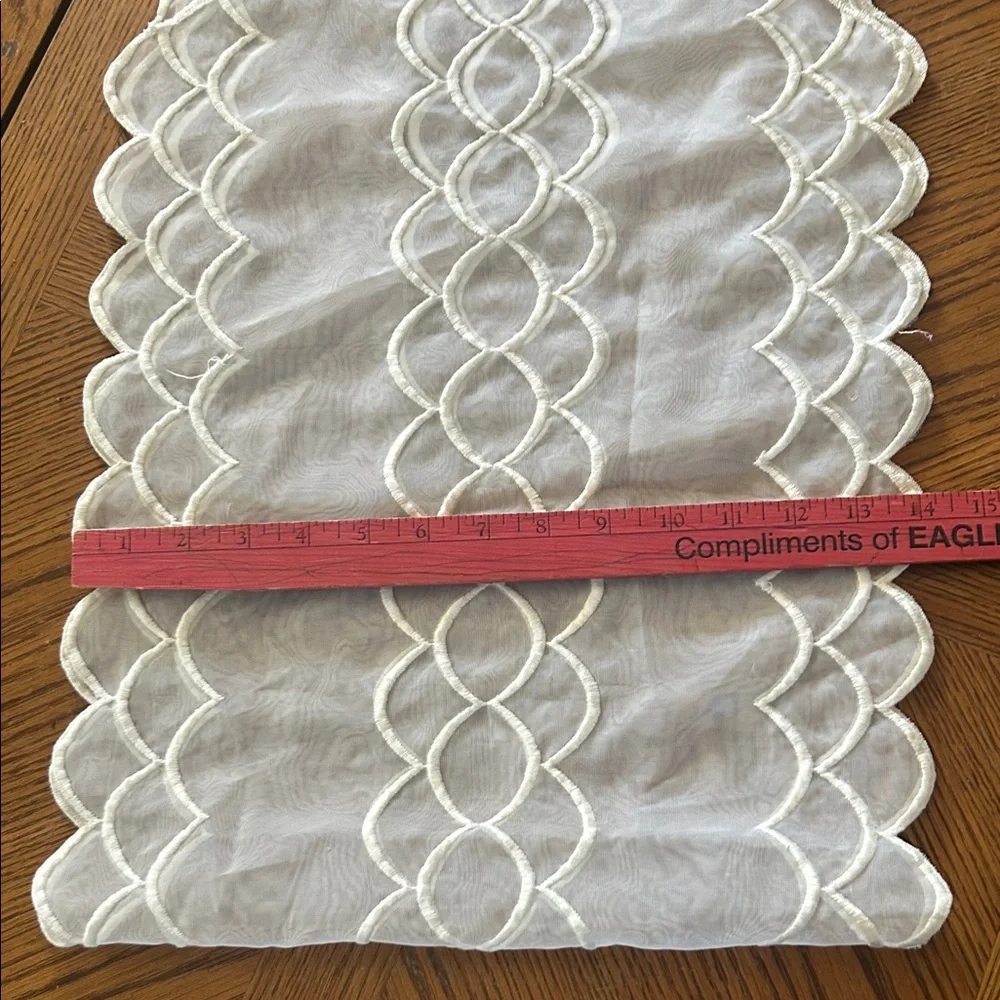 Vintage Embroidered Sheer Organza Doilies